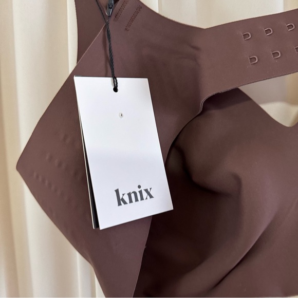 Knix Revolution V-Neck Bra  Saddle Chocolate Brown Seamless Bralette NEW Size L - Picture 4 of 6